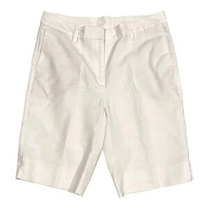 J.Jill White Essential Cotton Stretch Bermuda Shorts 8